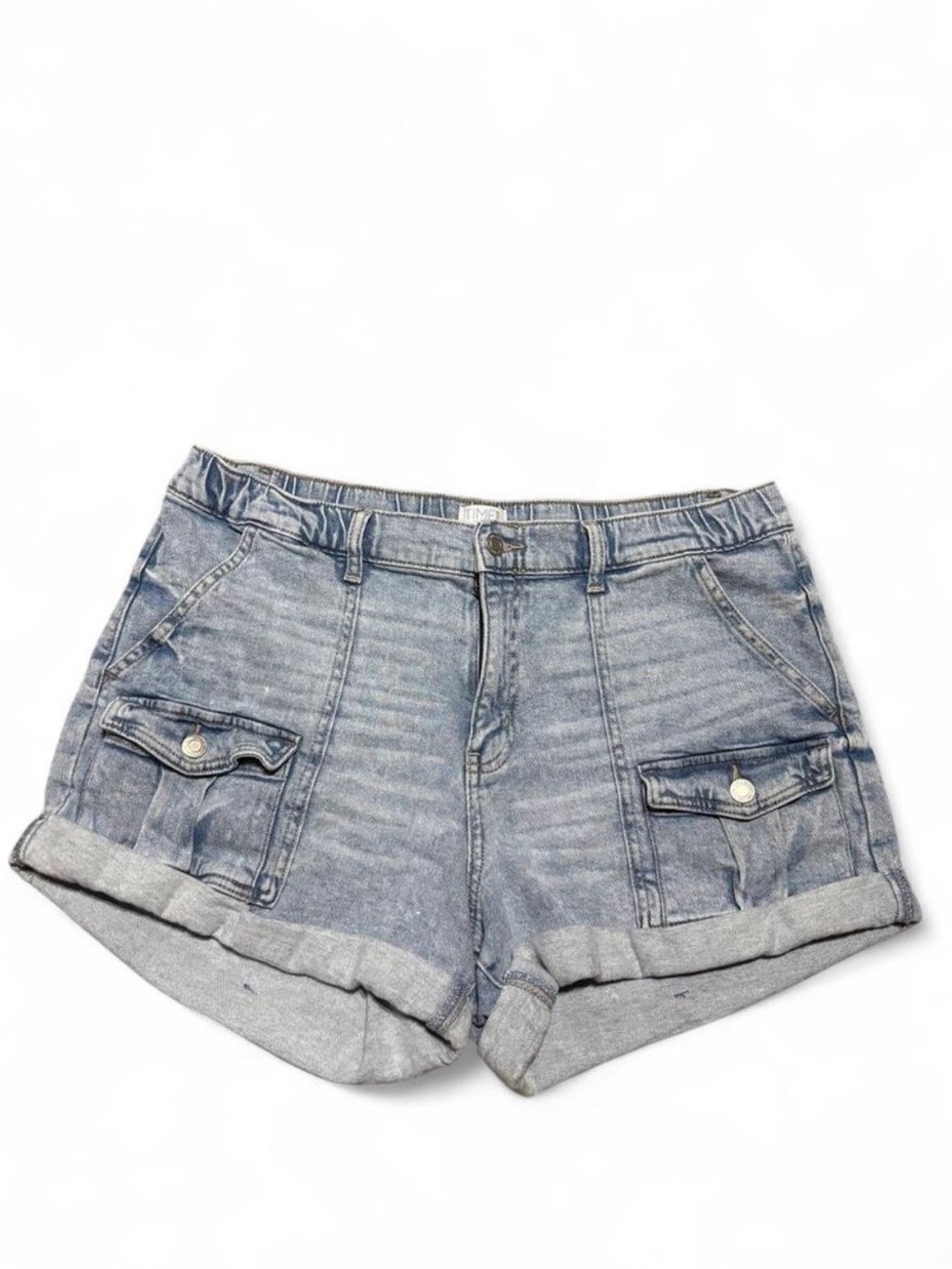 Time and Tru blue denim shorts with pockets, size 14 #summer #denim